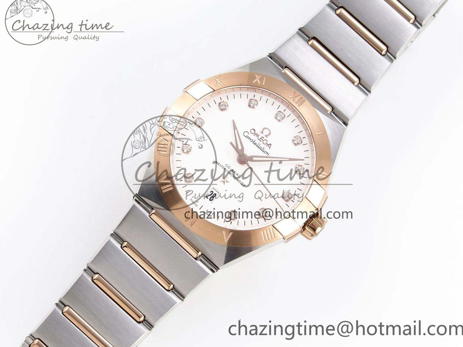 0511 Constellation 39mm SS RG ASWF 1:1 Best Edition White Diamonds Dial on SS RG Bracelet A Minimalist 7772